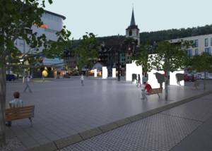 Visualisierung Platzgestaltung - Projektwettbewerb - bauwelt architekten ag, Biel