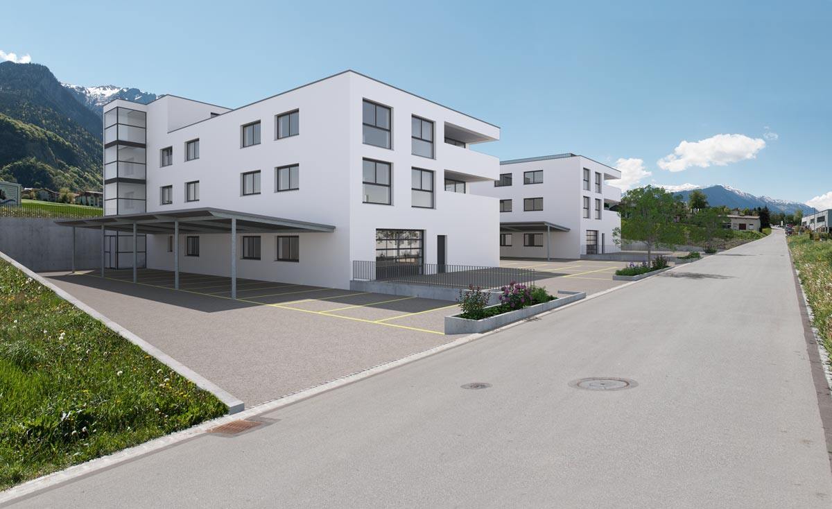 Visualisierung Wohn- und Gewerbehaus - Schlumpf Immobilien GmbH, Vilters