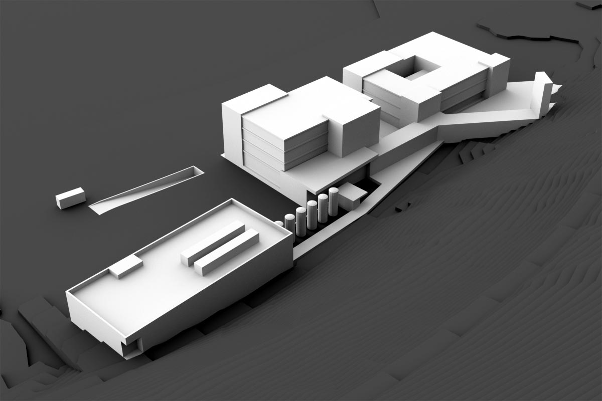 Visualisierung Industrie- und Gewerbehaus - Volumenstudie - Stadler Vogel Architekten AG, Zürich