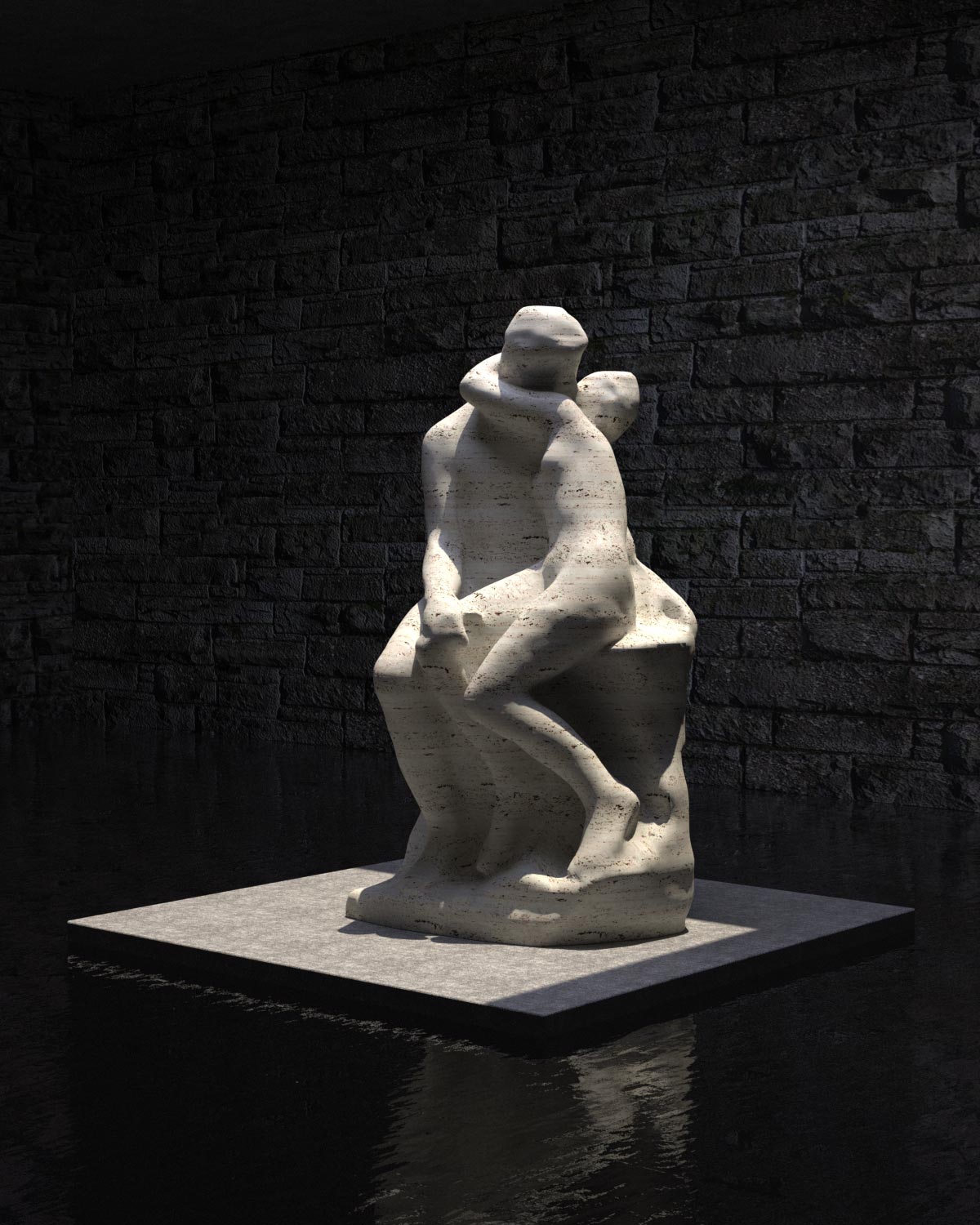 Visualisierung Interpretation des "Kusses" von Auguste Rodin