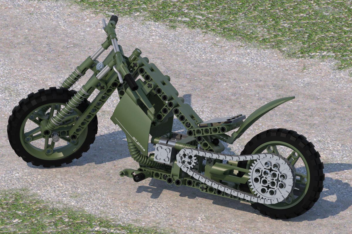 3D-Rendering Lego Technik Mod. 8291-2 (Customized) - Military Look