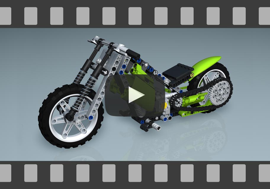 Animation, YouTube-Video, LEGO Technic 8291Motorrad - Funktionalität