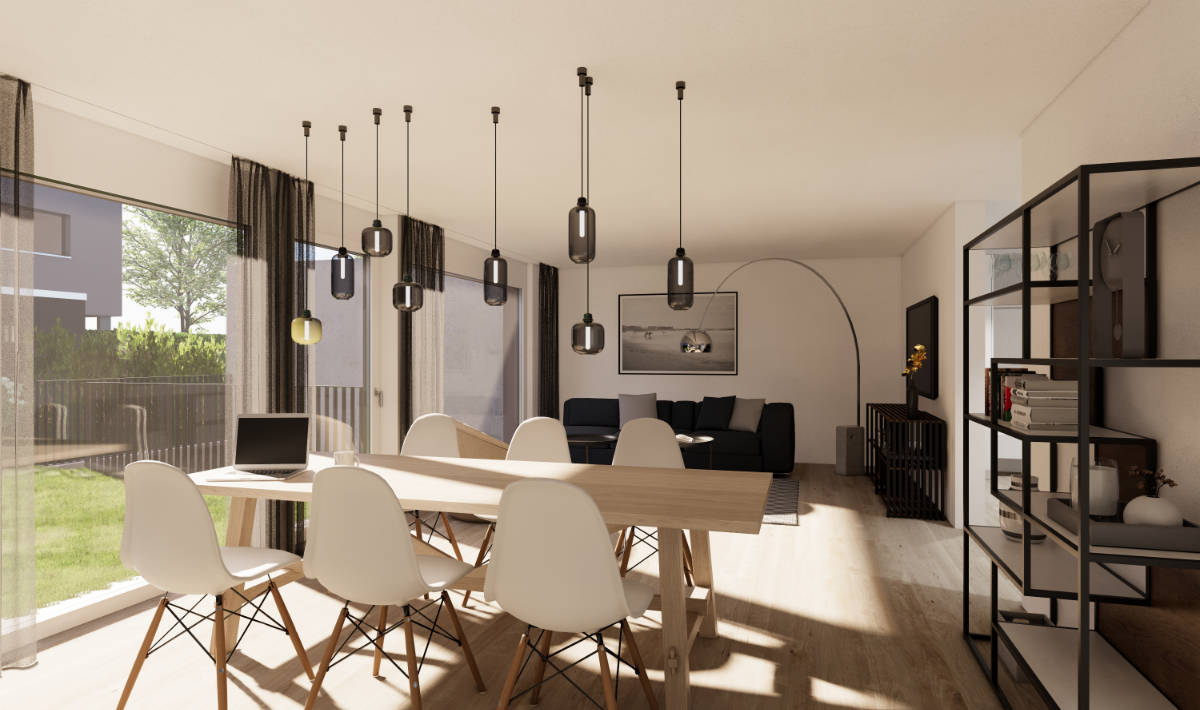 Visualisierung Wohn-/Essbereich - Suter Architekten AG, Birr