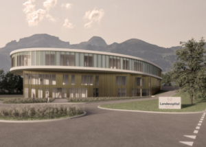Visualisierung Neubau Landesspital Liechtenstein - Architekturwettbewerb - matt architekten gmbh, Mauren (FL)