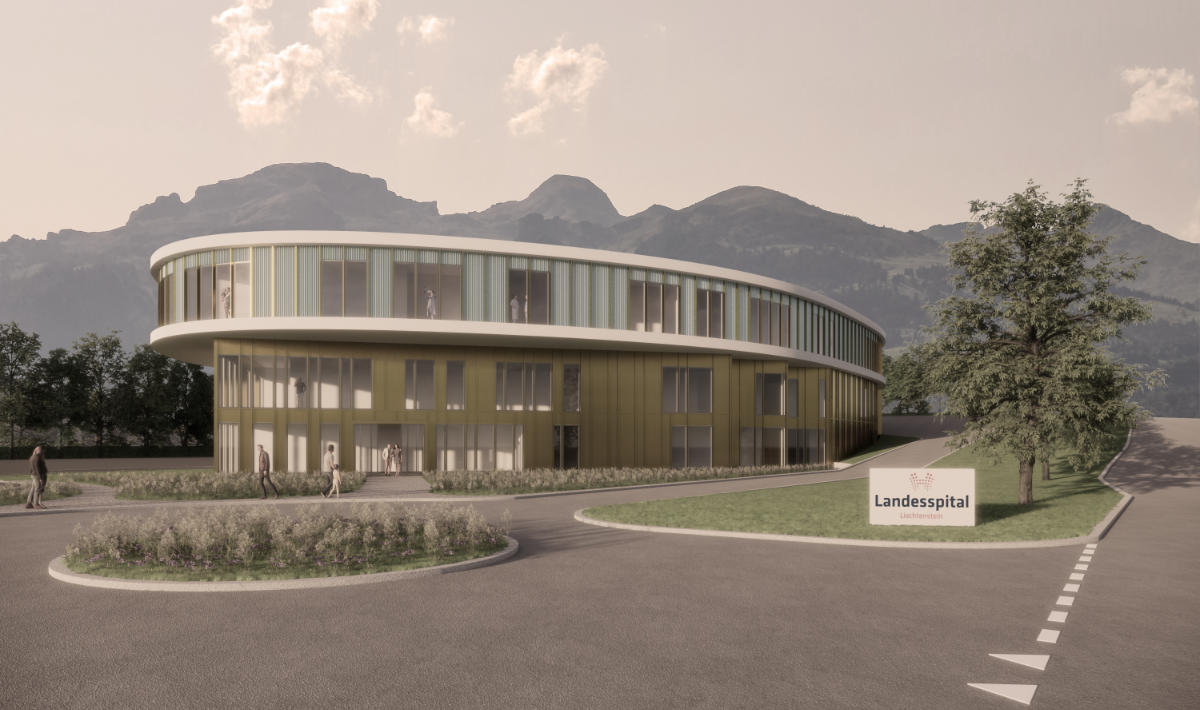 Visualisierung Neubau Landesspital Liechtenstein - Architekturwettbewerb - matt architekten gmbh, Mauren (FL)