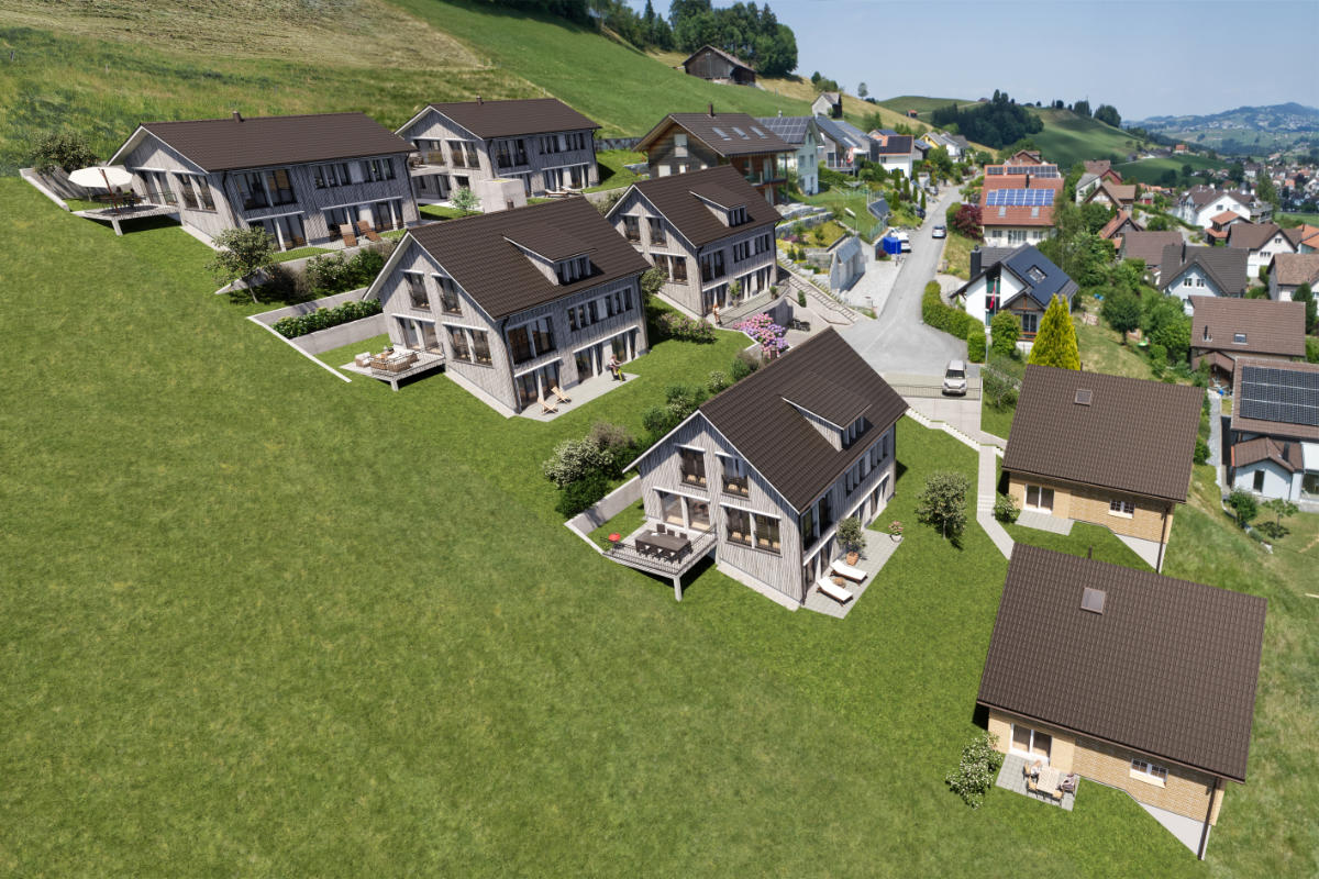 Visualisierung Wohnüberbauung am Hang - Kowa Montagen GmbH, Villnachern